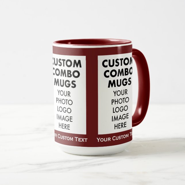 Maroon 4:6 Frame 3 x Photo Text Large Custom Combo Tasse (VorderseiteRechts)