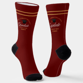 Maroon Abschluss Custom 2025 Graduate Socken