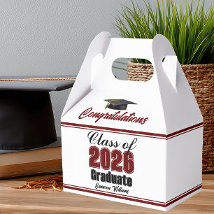 Maroon Abschlussklasse 2026 Benutzerdefinierte Abs Geschenkschachtel