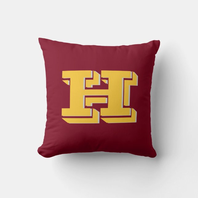 Maroon and Gold School Pride Color Style Monogram Kissen (Vorderseite)