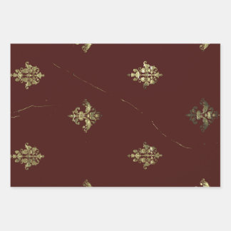 Maroon Antique Textiles für Urlaub jeder Art Geschenkpapier Set