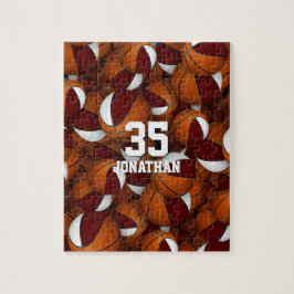 Maroon-Basketball-Jungen-Mädchen-Team Farben Puzzle
