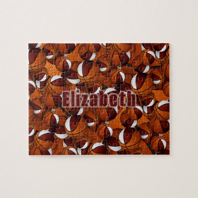 Maroon-Basketball-Kids-Team Farben Puzzle (Horizontal)