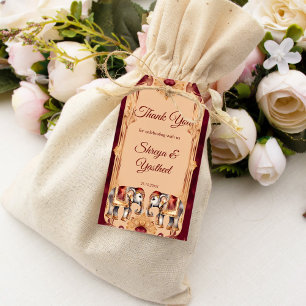 Maroon beige indische Hochzeitelefanten bevorzugen Geschenkanhänger