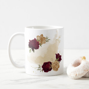 Maroon-Beige Kaffeetasse