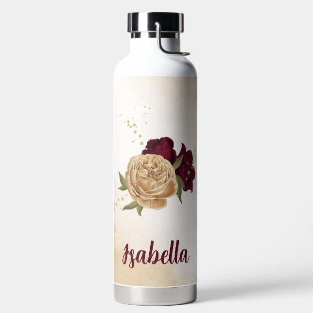 Maroon-Beige Trinkflasche (links)