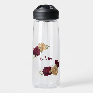 Maroon-Beige Trinkflasche