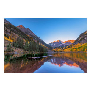 Maroon Bells Alpen Glow Poster