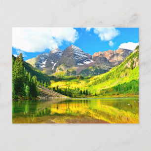 Maroon Bells, Aspen, Colorado Sommerlandschaft Postkarte