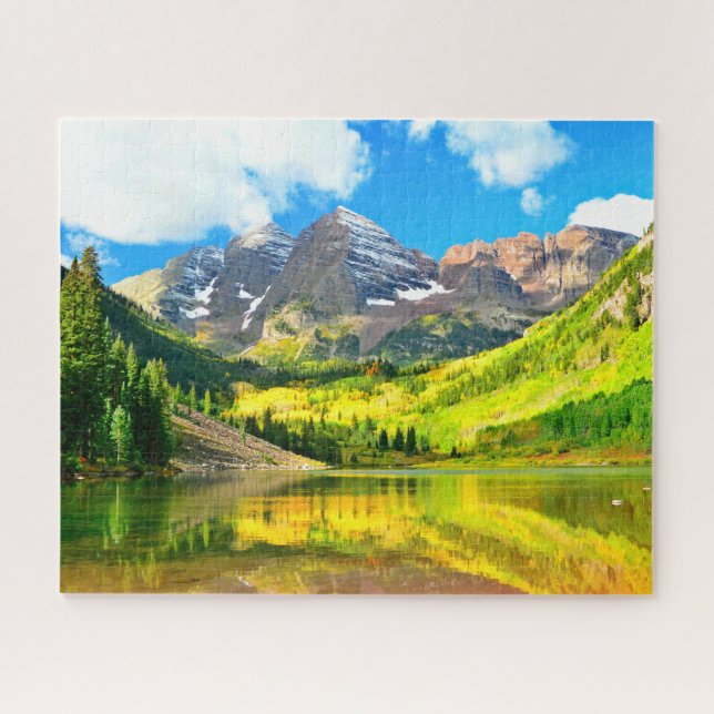 Maroon Bells, Aspen, Colorado Sommerlandschaft Puzzle (Horizontal)