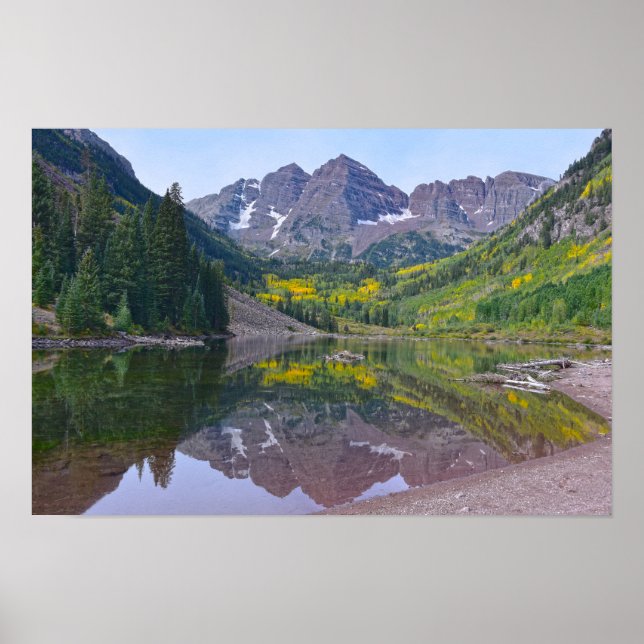 Maroon Bells im Herbst, Colorado Poster (Vorne)
