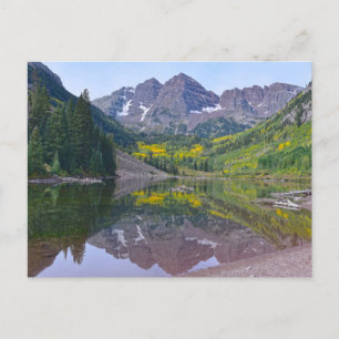 Maroon Bells im Herbst, Colorado Postkarte