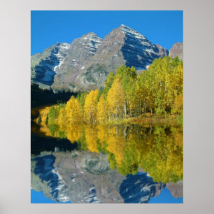 Maroon Bells mit Aspens Poster