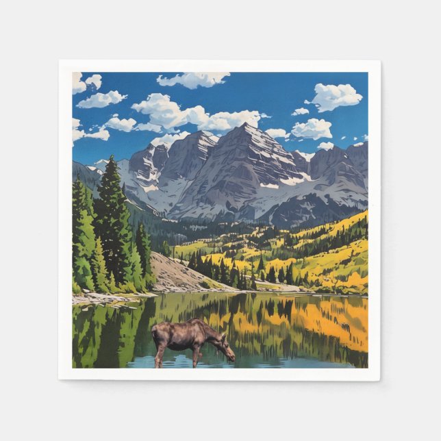 Maroon Bells Paper Napkin Serviette (Vorderseite)