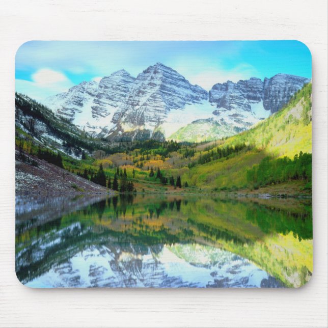 Maroon Bells reflektiert Maroon Lake Mousepad (Vorne)