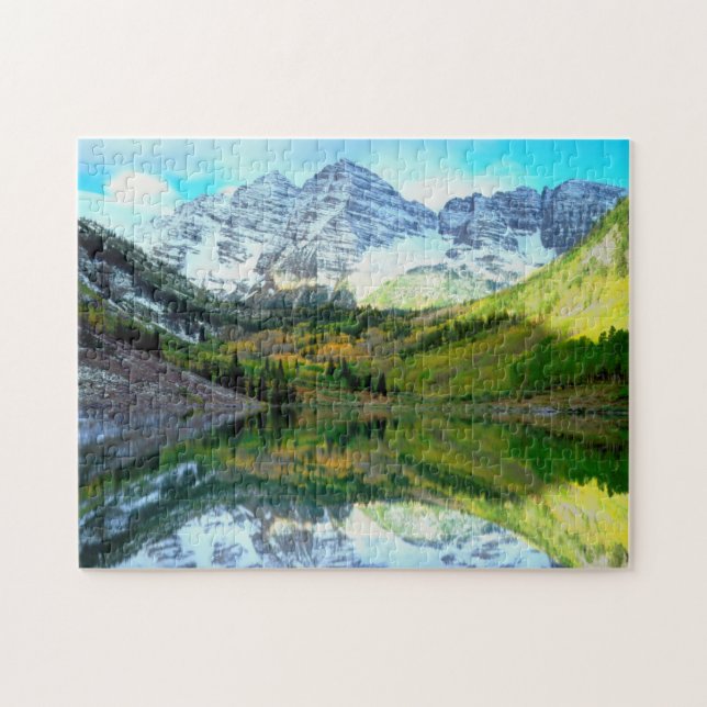 Maroon Bells reflektiert Maroon Lake Puzzle (Horizontal)