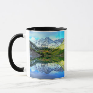 Maroon Bells spiegeln sich im Maroon Lake Tasse