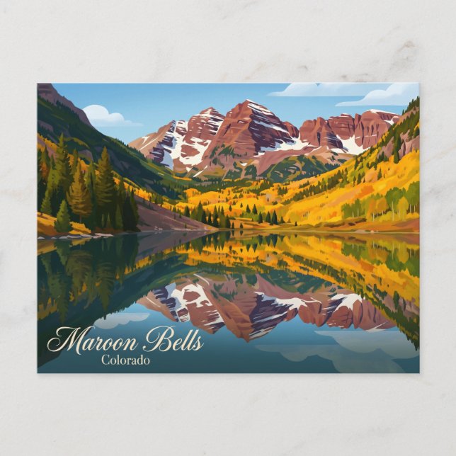Maroon Bells USA Postkarte (Vorderseite)
