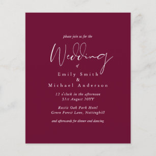 Maroon Berry Script Typografy Budget Wedding