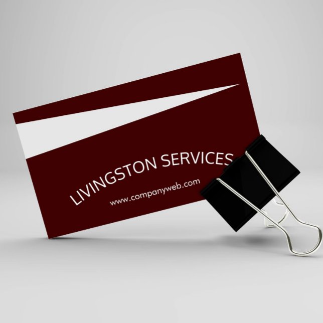 Maroon Beruflich Curved & Simple Modern Visitenkarte (Von Creator hochgeladen)