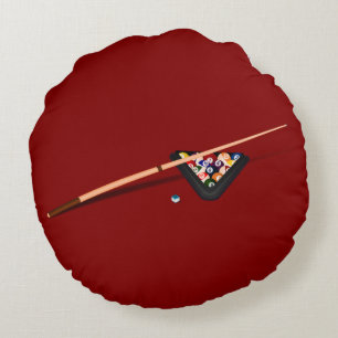 Maroon Billardtisch Rundes Kissen