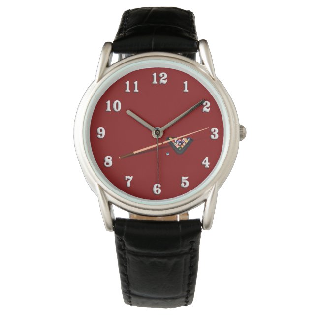 Maroon Billiard Table Armbanduhr (Vorderseite)