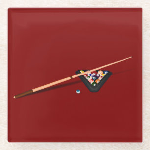 Maroon Billiard Table Glasuntersetzer