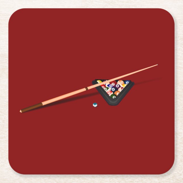 Maroon Billiard Table Rechteckiger Pappuntersetzer (Vorderseite)
