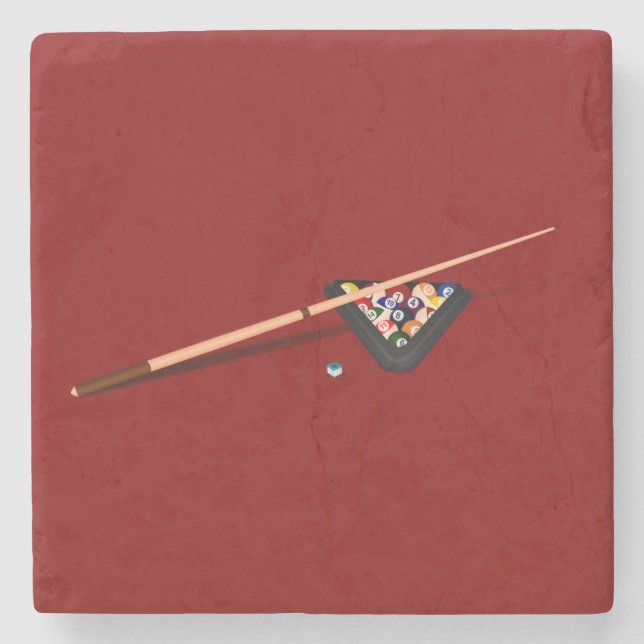 Maroon Billiard Table Steinuntersetzer (Vorderseite)