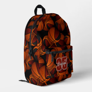 Maroon Black Basketball Team Farben Spielername Bedruckter Rucksack