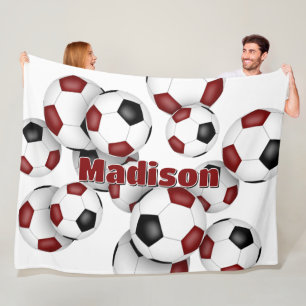 Maroon Black Fußball Kinderspielplatz Fleecedecke