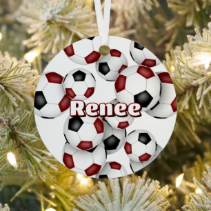 Maroon Black Fußball Sport Sake Ornament Aus Metall
