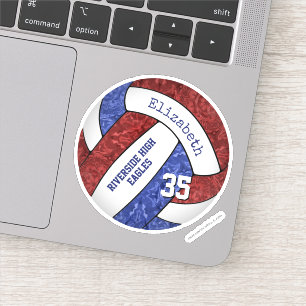 Maroon Blue Girl Volleyball Team Farben Aufkleber