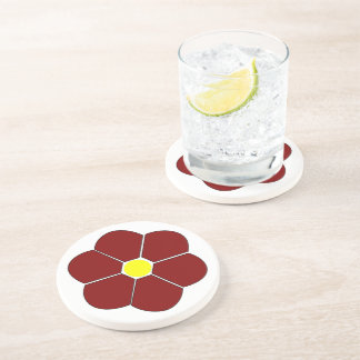 Maroon Blume Design Getränkeuntersetzer