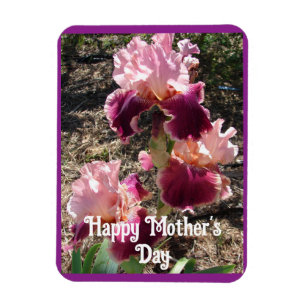 Maroon Blume Floral Iris Irish Mütter Day Card Magnet
