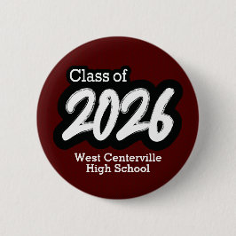 Maroon Bold Brush-Klasse von 2026 Button