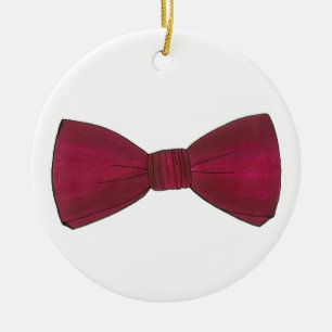 Maroon Bow Krawatte Bachelor Party Groom Wedding P Keramikornament