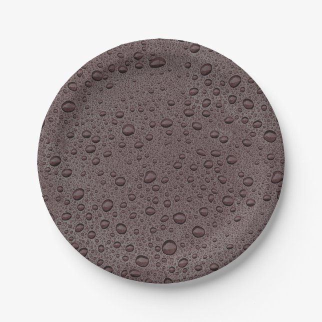 Maroon-Braunwasser-Tropfen Pappteller (Vorderseite)