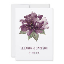 Maroon Burgundy Poppy Elegant Hochzeitseinladung