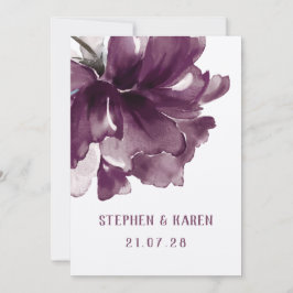 Maroon Burgundy Poppy Elegant Wedding Einladung