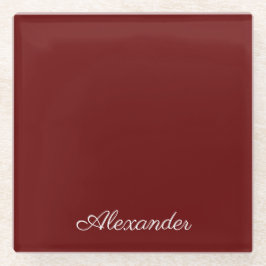 Maroon Burgundy Rust Red Solid gefärbt Glasuntersetzer