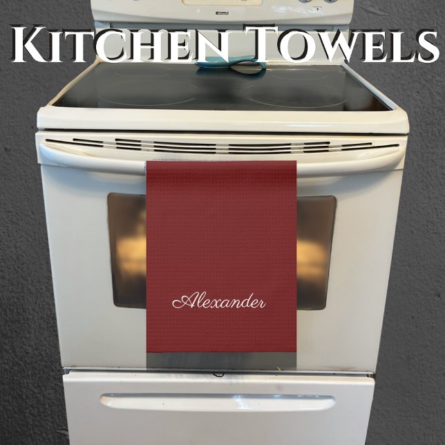 Maroon Burgundy Rust Red Solid Hintergrund Geschirrtuch (Von Creator hochgeladen)