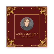 Maroon Calling Card Featuring Metallic Gold