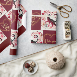 Maroon Cat - Wrapping Paper Geschenkpapier