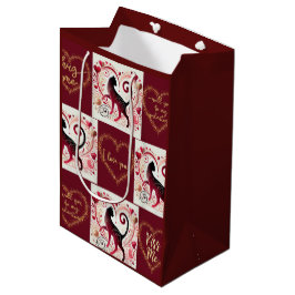 Maroon Cat - Wrapping Paper Mittlere Geschenktüte