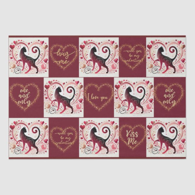 Maroon Cat - Wrapping Paper Seidenpapier (Vorderseite)