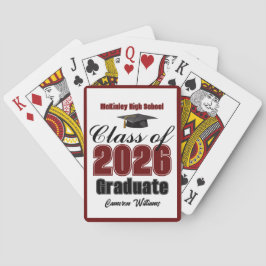 Maroon Class of 2026 Custom Graduation Party Spielkarten