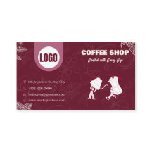 Maroon Coffee Shop Geschäftskarte