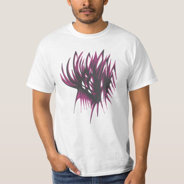Maroon Colorful Abstract Tribal Tattoo Art T-Shirt (Vorderseite)