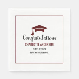 Maroon Congrats Graduation Serviette